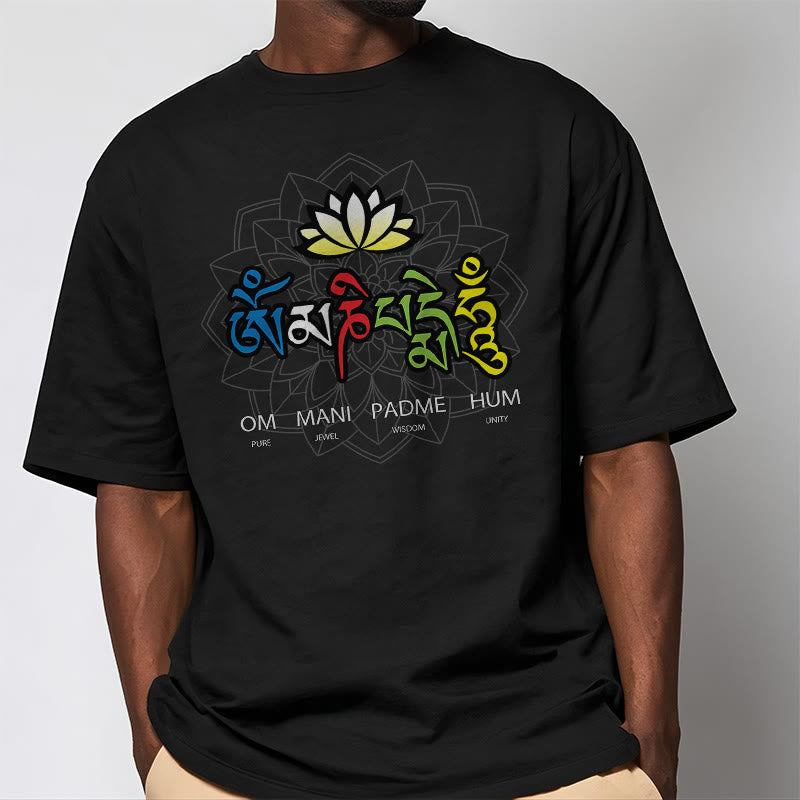 Om Mani Padme Hum Lotus Tee T-shirt