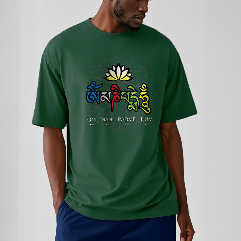 Om Mani Padme Hum Lotus Tee T-shirt