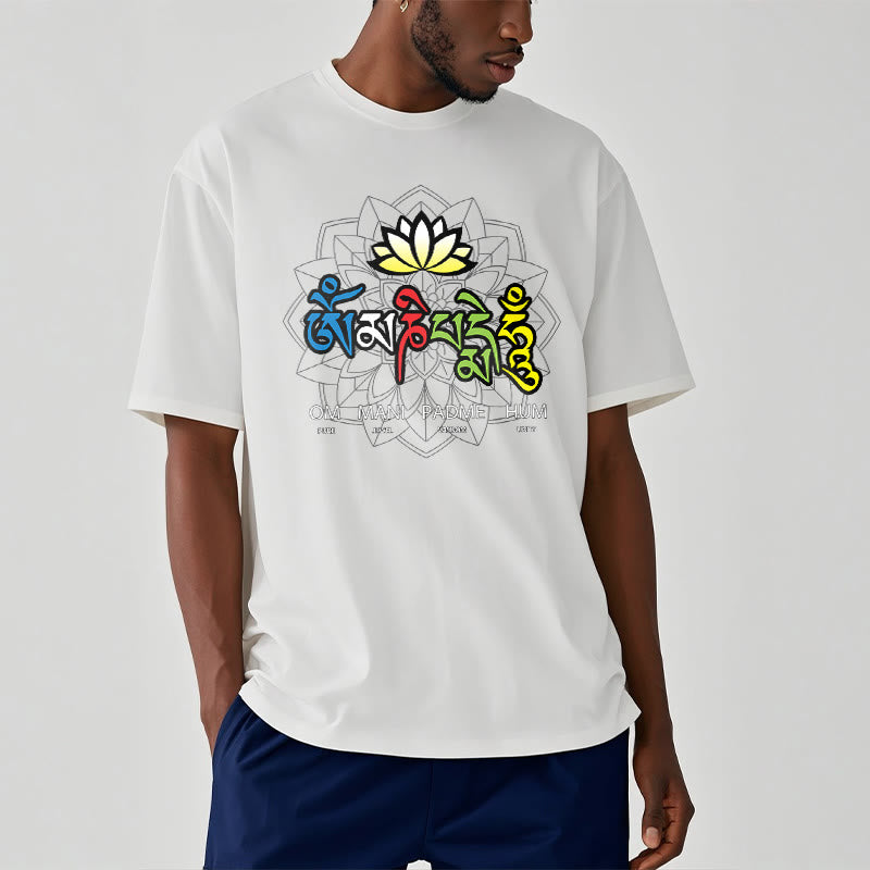 Om Mani Padme Hum Lotus Tee T-shirt