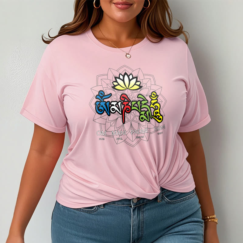 Om Mani Padme Hum Lotus Tee T-shirt