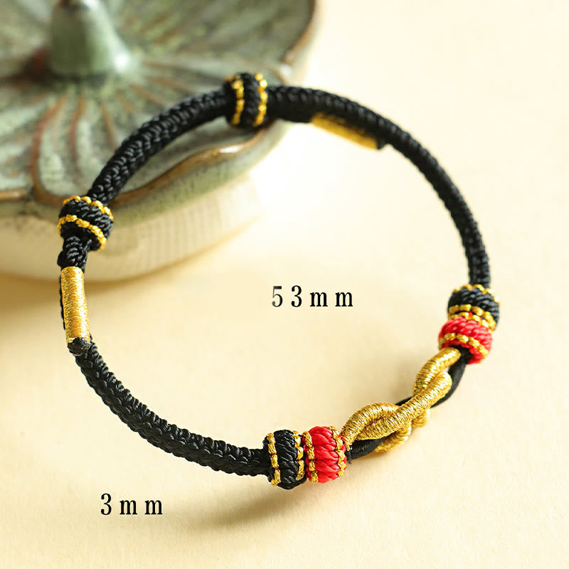Handmade Ingot Pattern Braided String Protection Bracelet