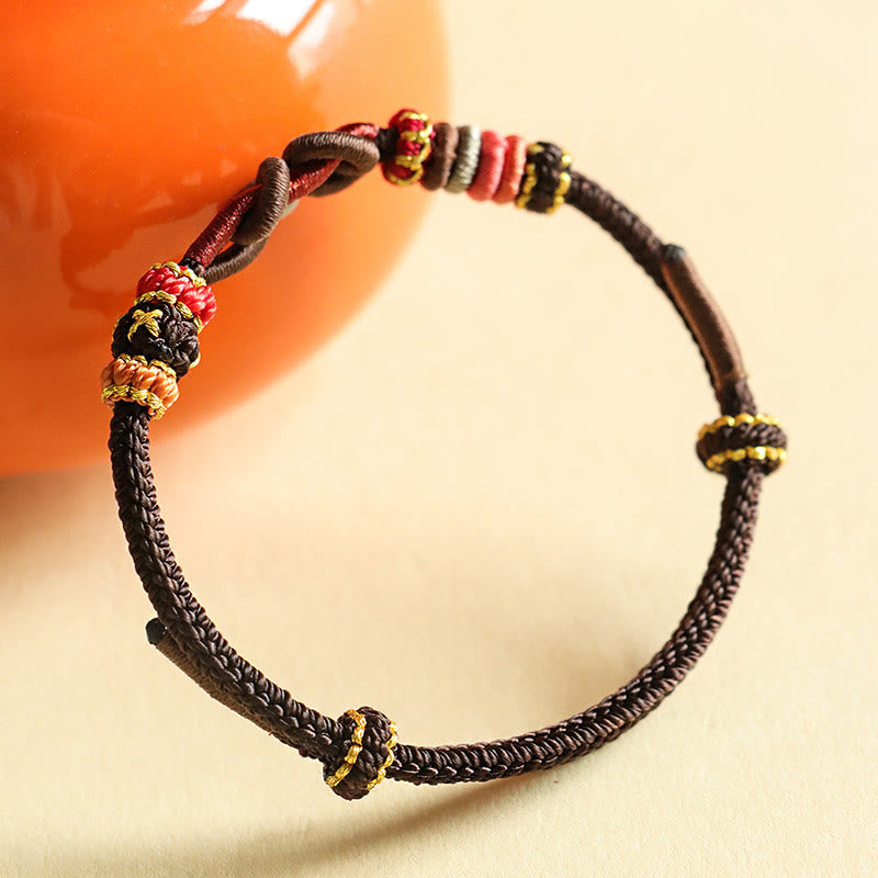 Handmade Ingot Pattern Braided String Protection Bracelet