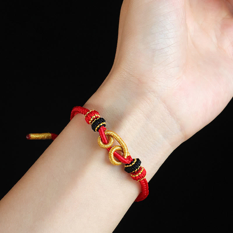 Handmade Ingot Pattern Braided String Protection Bracelet