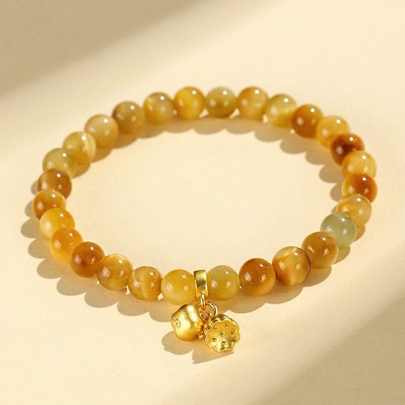 Tiger Eye Fu Character Bamboo Koi Fish Lotus Om Mani Padme Hum Protection Bracelet