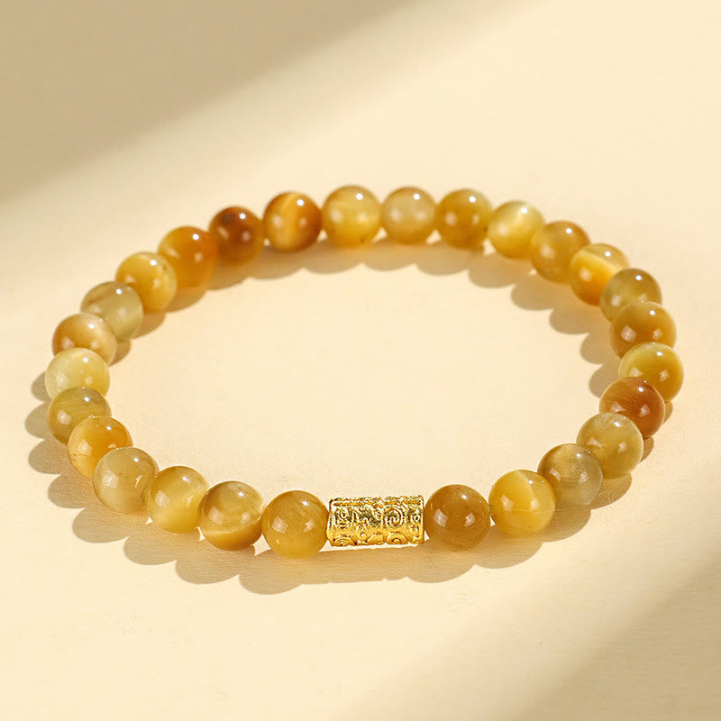 Tiger Eye Fu Character Bamboo Koi Fish Lotus Om Mani Padme Hum Protection Bracelet
