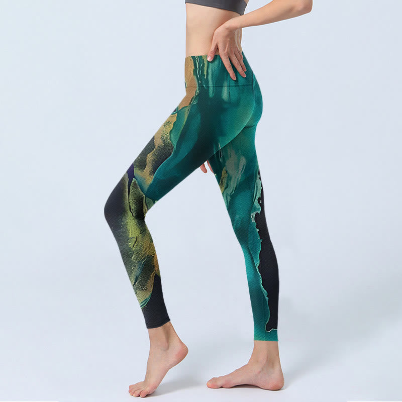 DarkCyan Natural Landscapes Exercise Leggings Women's Yoga Pants