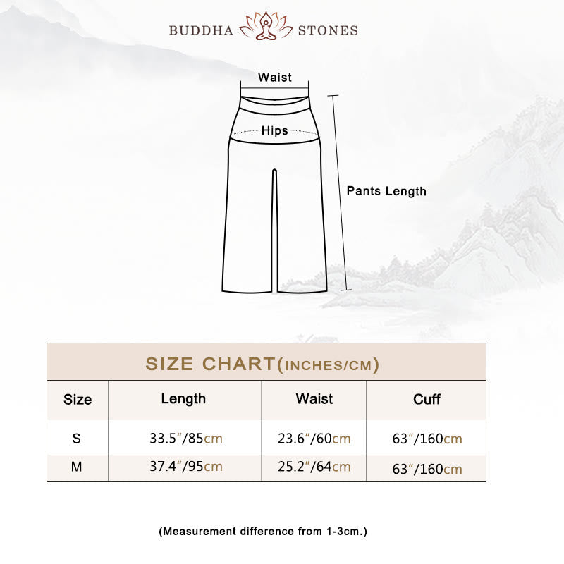 Women Casual Loose Cotton Linen Wide Leg Pants For Yoga Dance