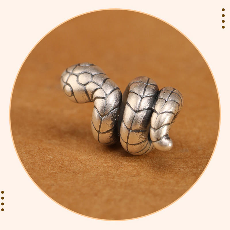 Red String 925 Sterling Silver Year of the Snake Coin Ring Snake Luck Bracelet
