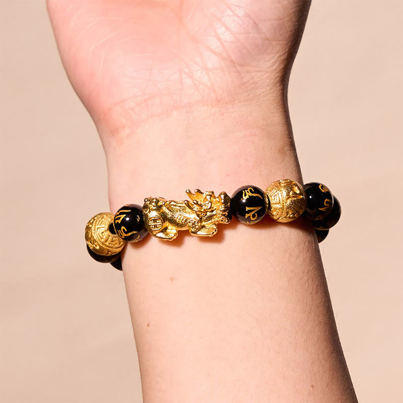 FengShui PiXiu Obsidian Wealth Bracelet