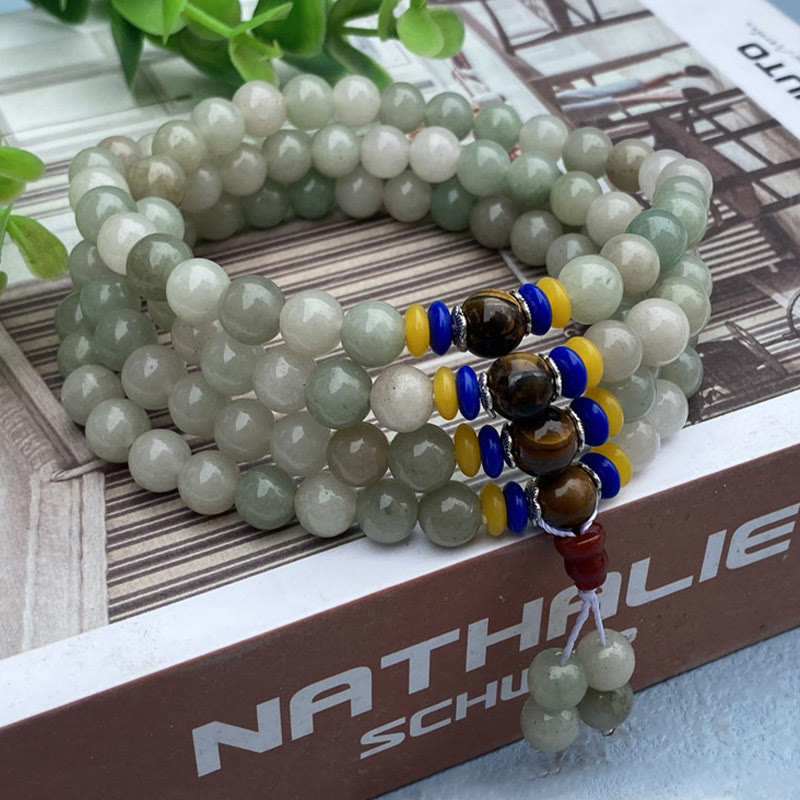 108 Mala Beads Natural Shetai jade Luck Prosperity Bracelet