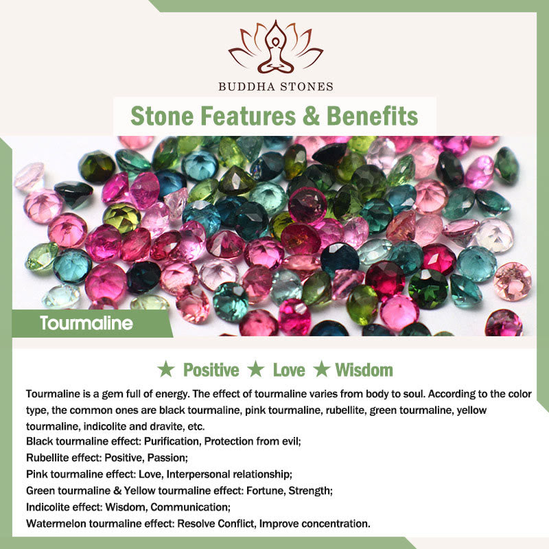 108 Mala Beads Multi-layer Natural Tourmaline Lotus Wisdom Bracelet