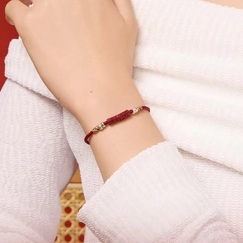 925 Sterling Silver Om Mani Padme Hum Cinnabar Blessing Child Adult Bracelet