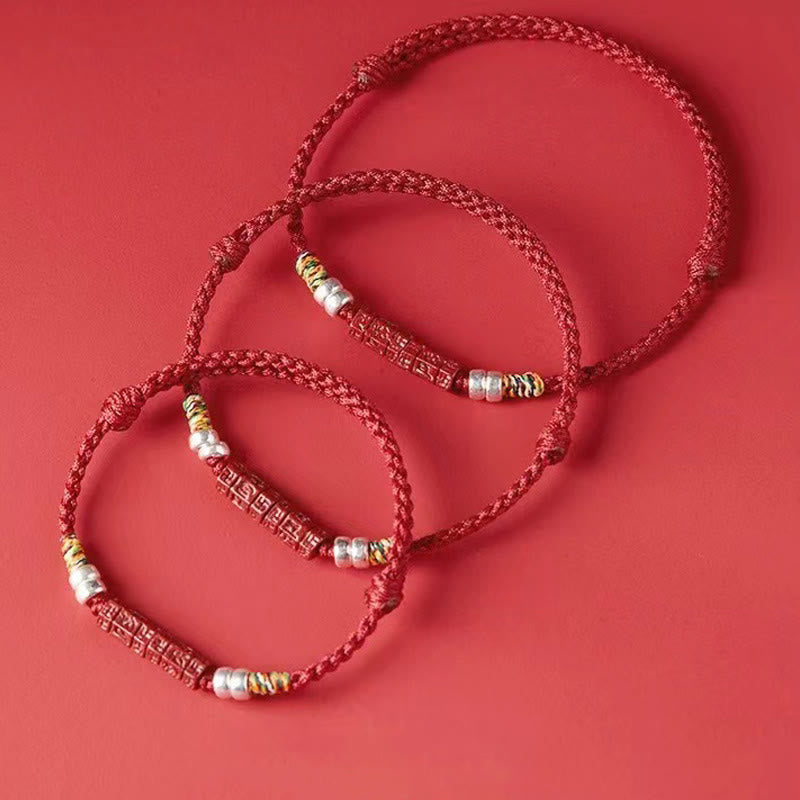 925 Sterling Silver Om Mani Padme Hum Cinnabar Blessing Child Adult Bracelet