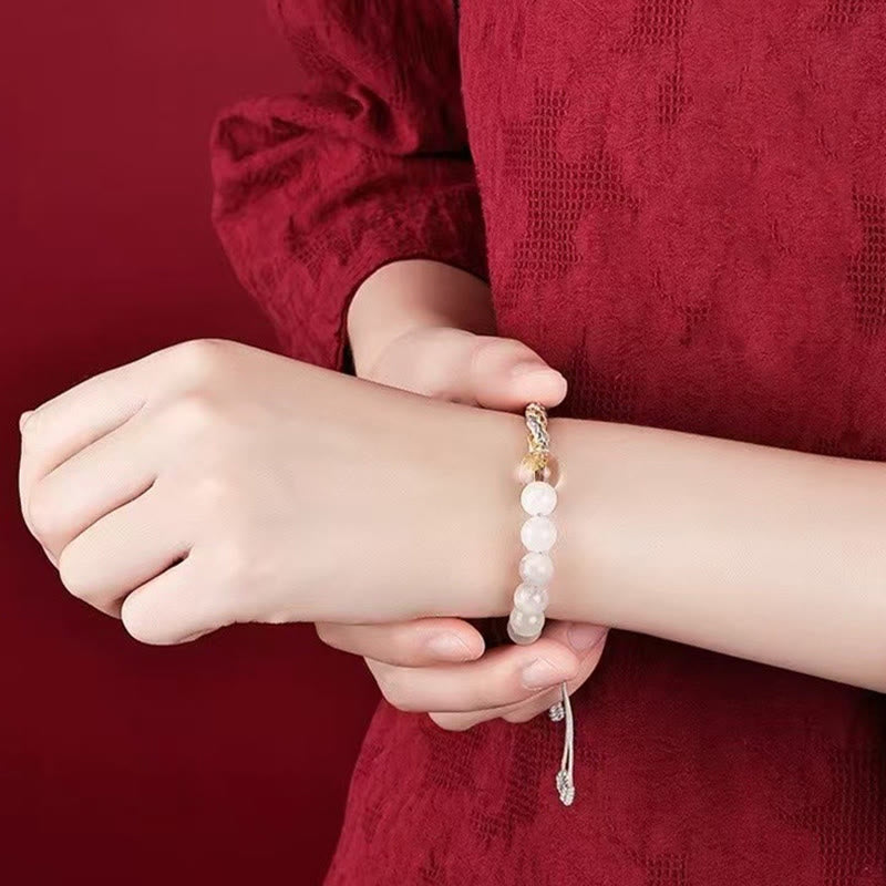 Five Elements Various Crystal Agate Wealth Reincarnation Knot Braid Bracelet