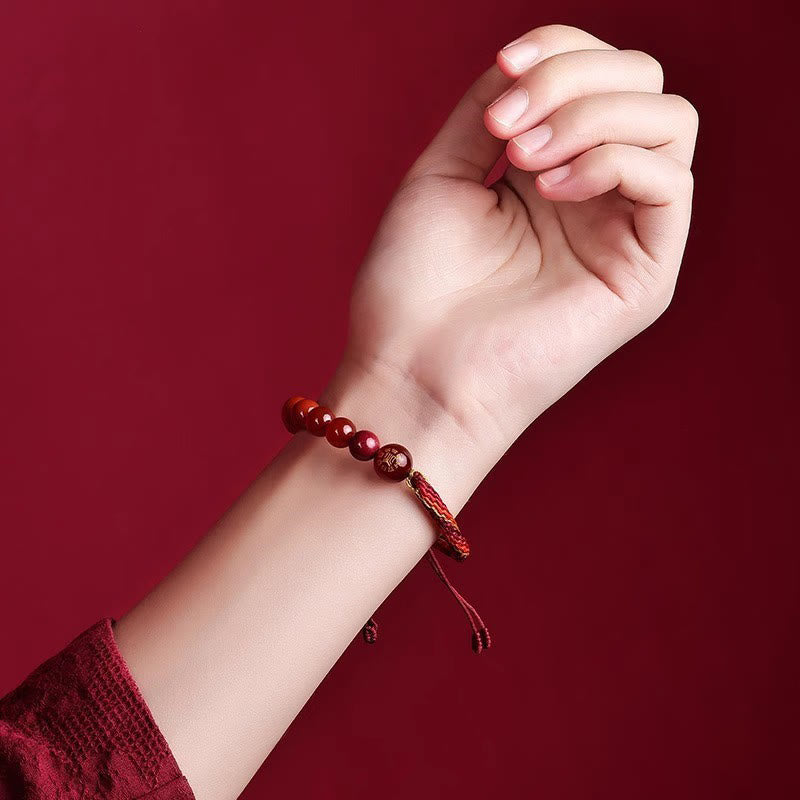 Five Elements Various Crystal Agate Wealth Reincarnation Knot Braid Bracelet