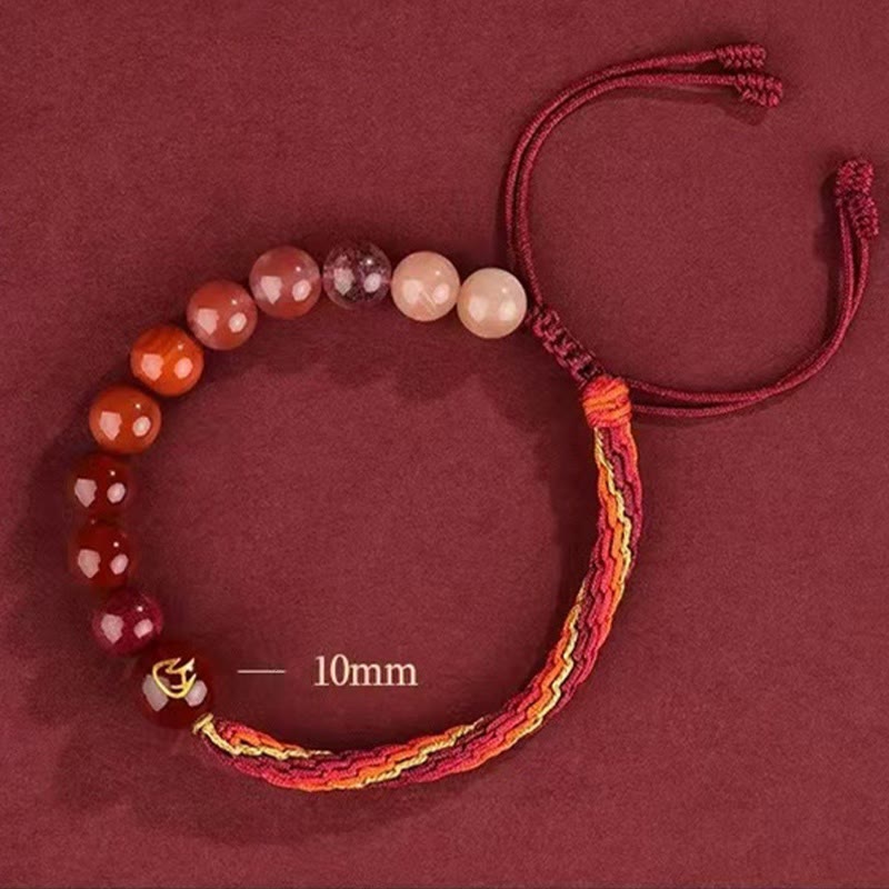 Five Elements Various Crystal Agate Wealth Reincarnation Knot Braid Bracelet