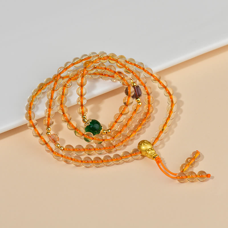 108 Mala Beads Citrine Happiness Bracelet
