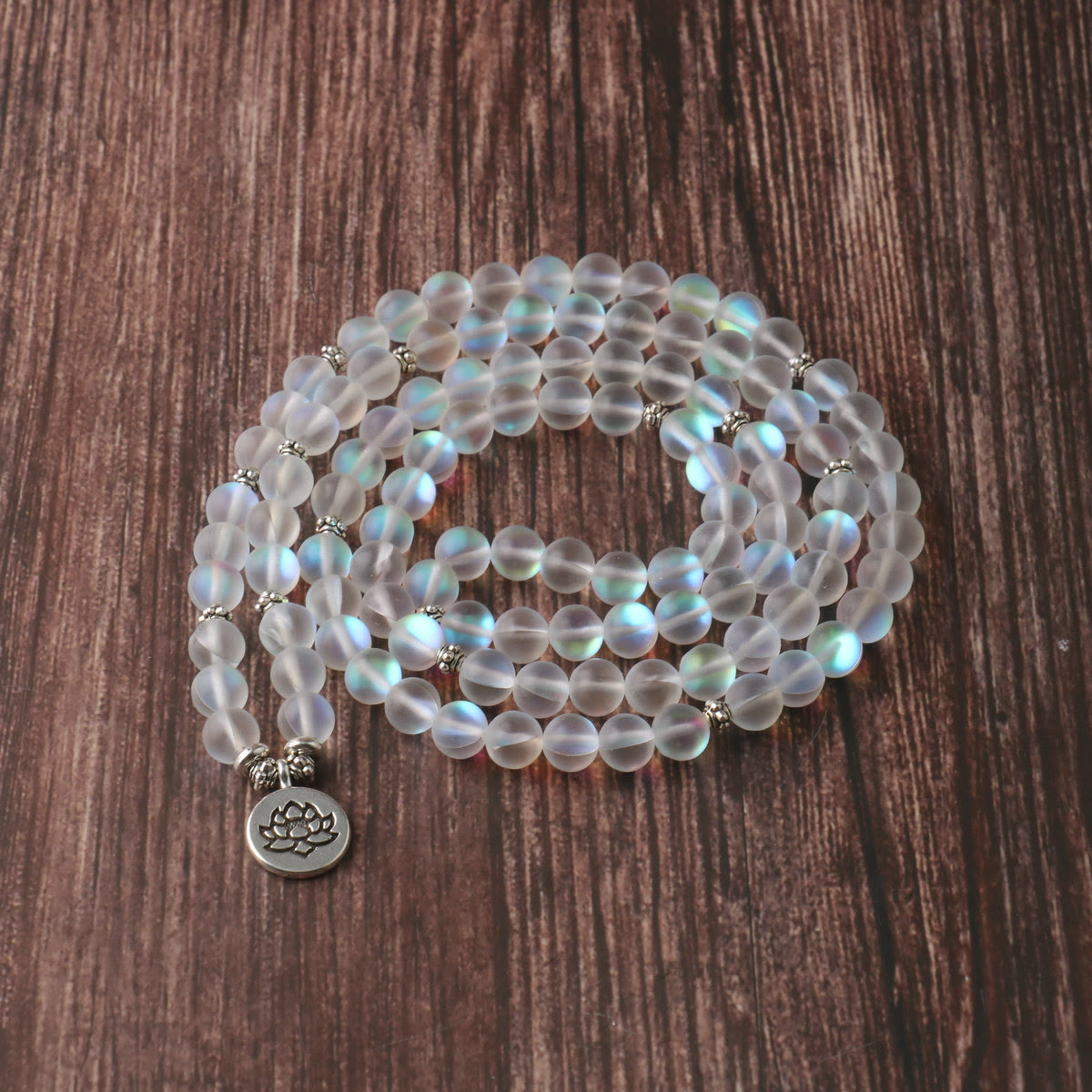 108 Mala Beads Glitter Stone Lotus Enlightenment Bracelet