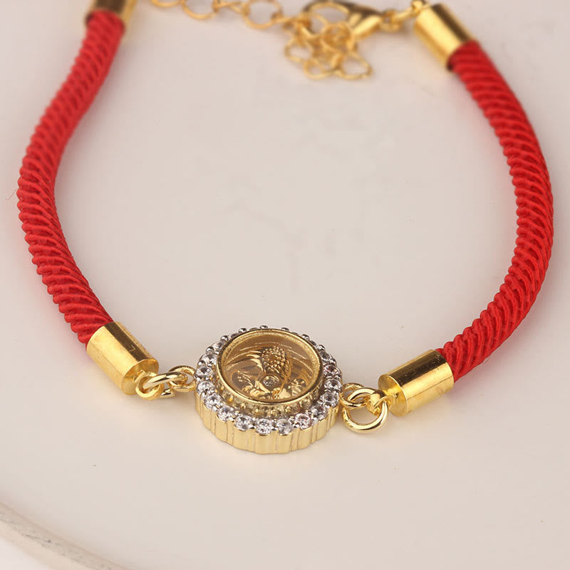 Red String Copper Brass Rotatable Windmill Feng Sheng Shui Qi Protection Braided Bracelet