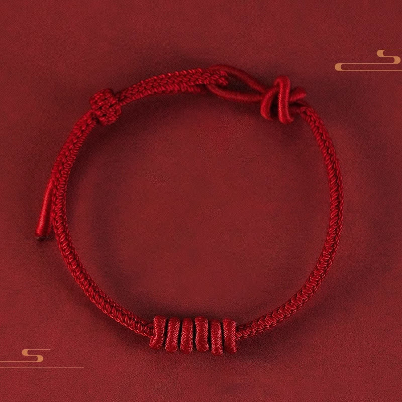 Red String Eight Stranded Rope Strength Bracelet