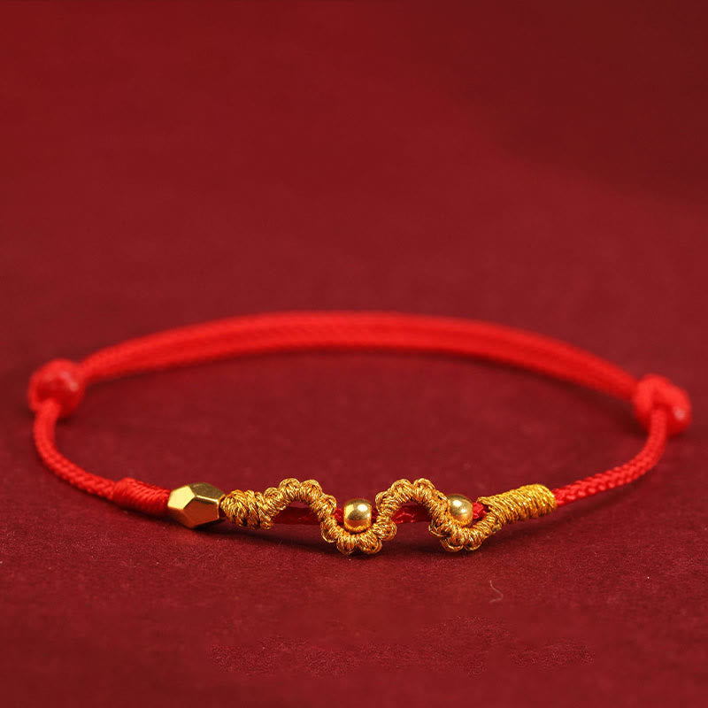 999 Gold Year of the Snake Handmade Luck Strength Braided Bracelet Anklet