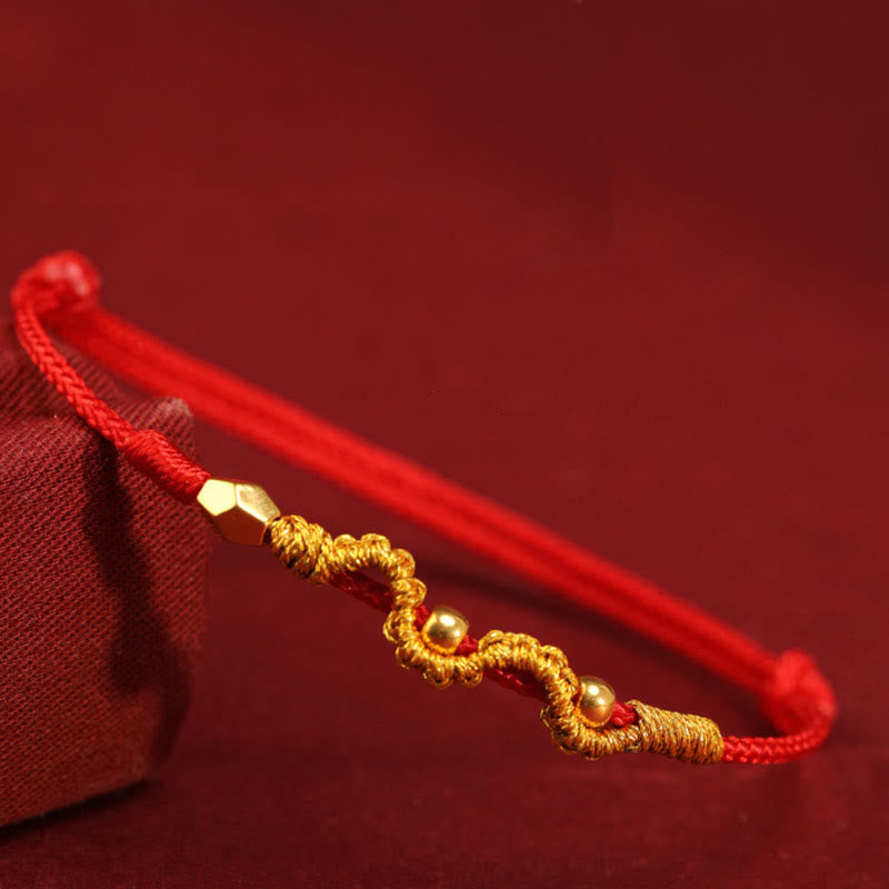 999 Gold Year of the Snake Handmade Luck Strength Braided Bracelet Anklet