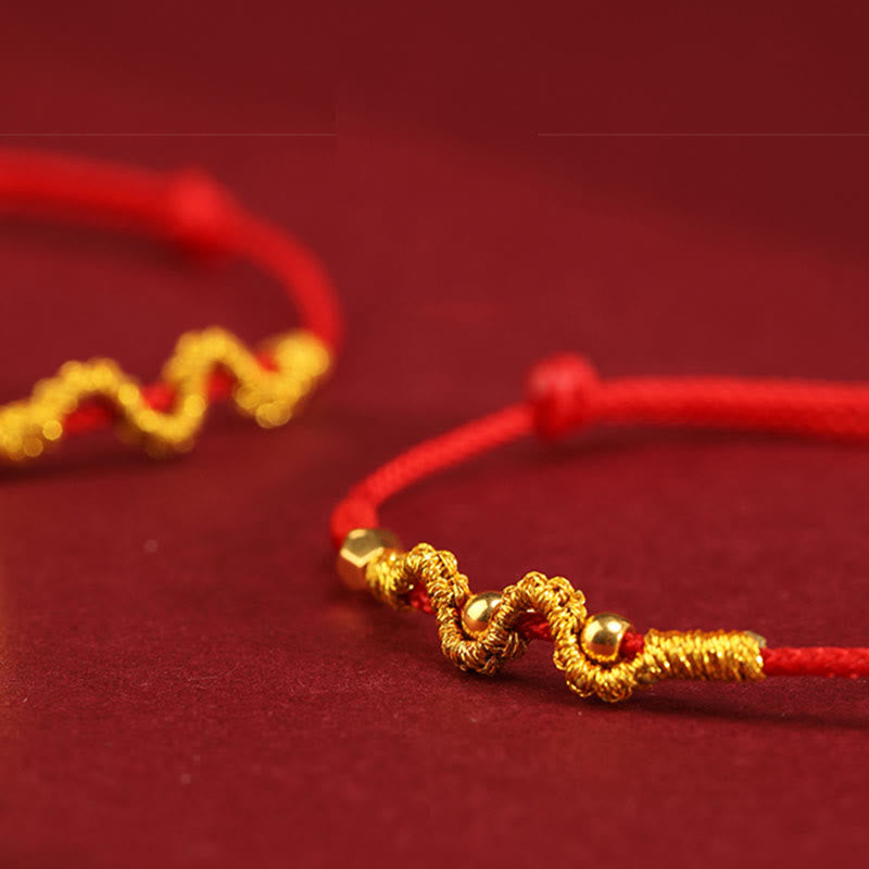 999 Gold Year of the Snake Handmade Luck Strength Braided Bracelet Anklet