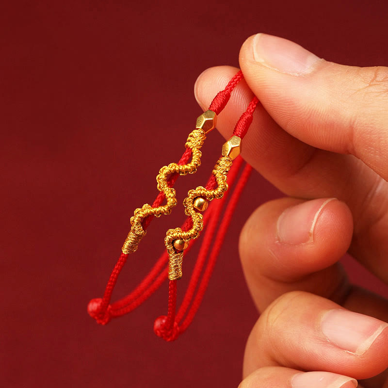 999 Gold Year of the Snake Handmade Luck Strength Braided Bracelet Anklet