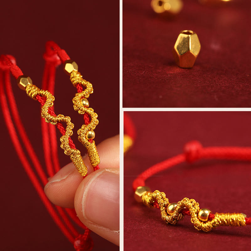 999 Gold Year of the Snake Handmade Luck Strength Braided Bracelet Anklet