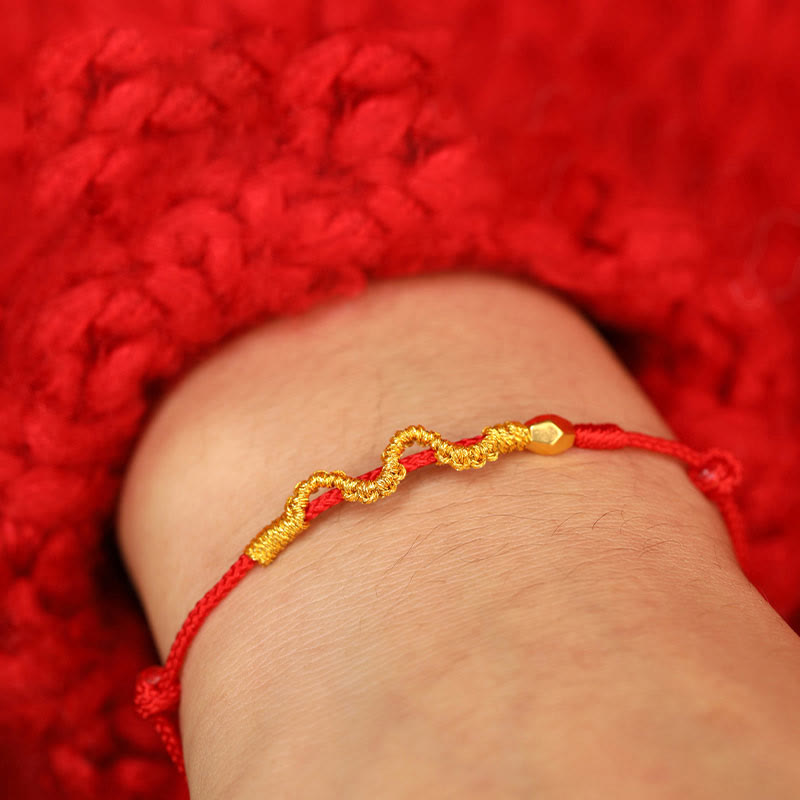 999 Gold Year of the Snake Handmade Luck Strength Braided Bracelet Anklet