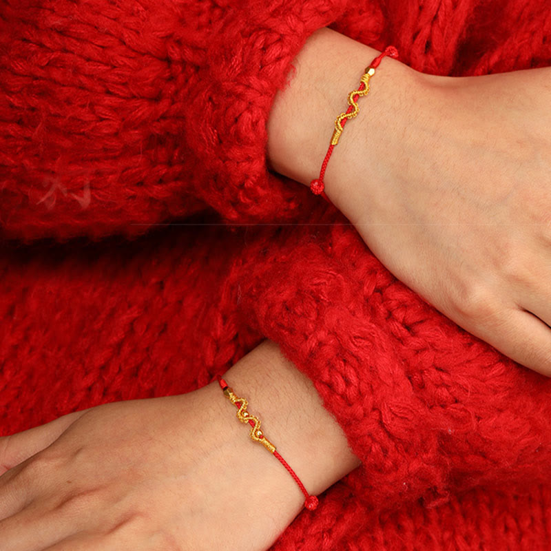 999 Gold Year of the Snake Handmade Luck Strength Braided Bracelet Anklet