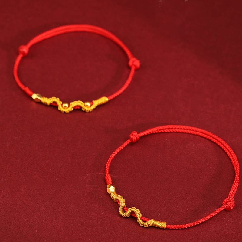 999 Gold Year of the Snake Handmade Luck Strength Braided Bracelet Anklet