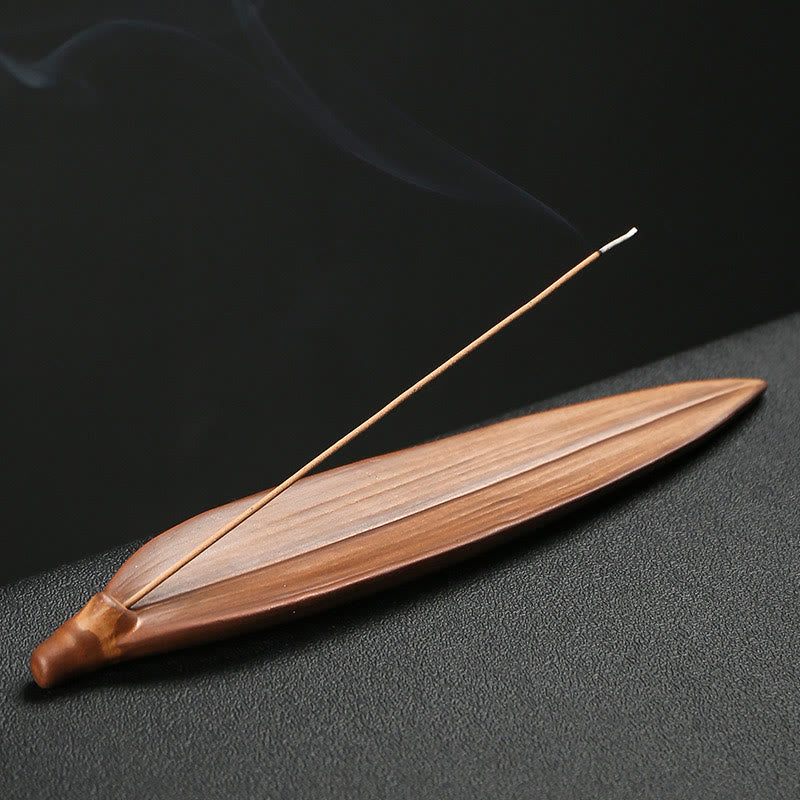 Fisherman Fishing Boat Bamboo Person Hand Lotus Spiritual Ceramic Stick Incense Burner Decoration