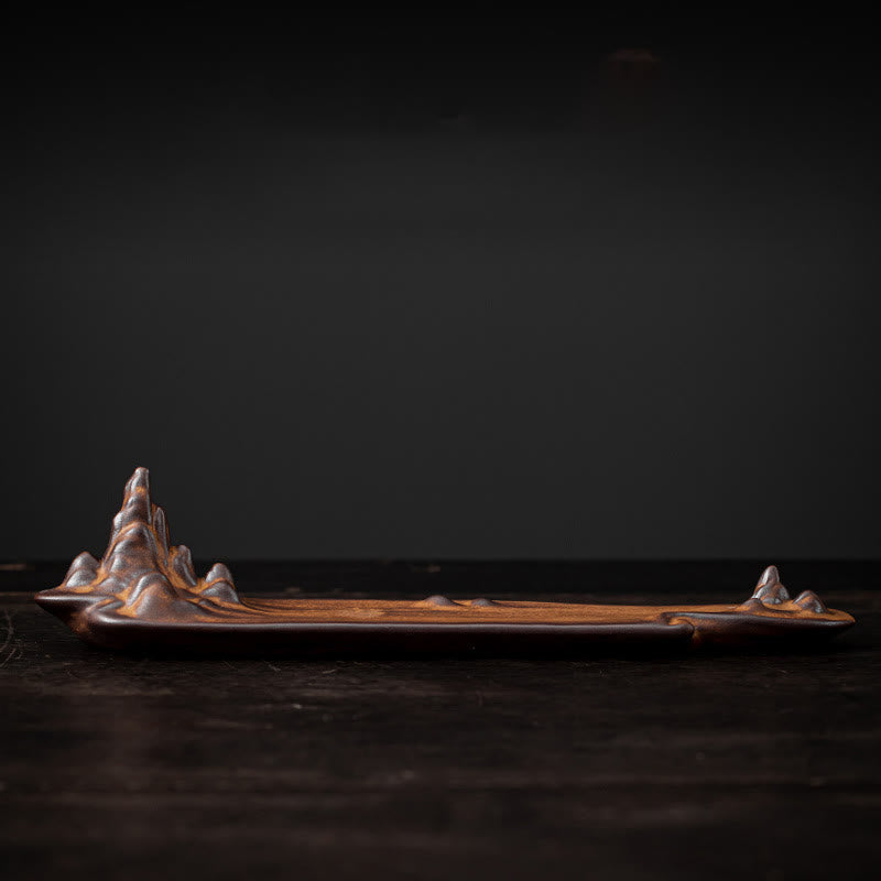 Mountains Boat Design Spiritual Ceramic Stick Incense Burner Decoration