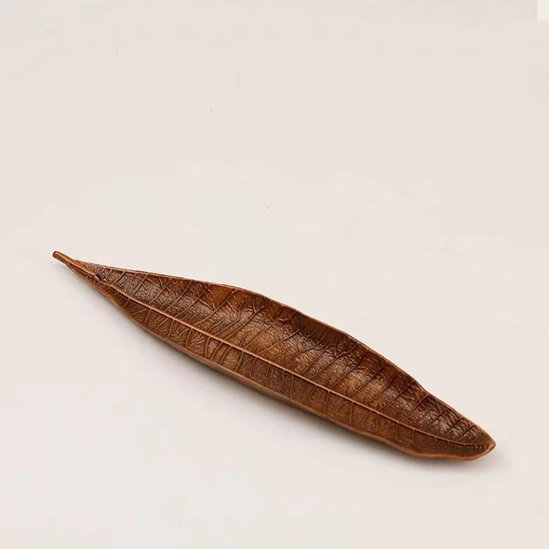 Alloy Oriental Leaf Incense Burner Decoration