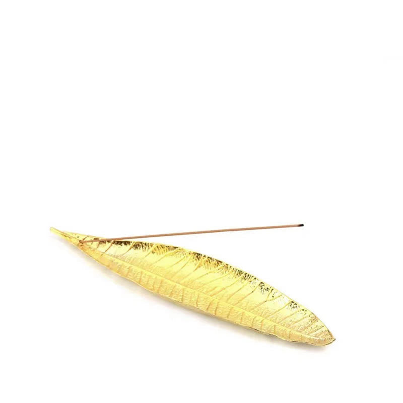 Alloy Oriental Leaf Incense Burner Decoration