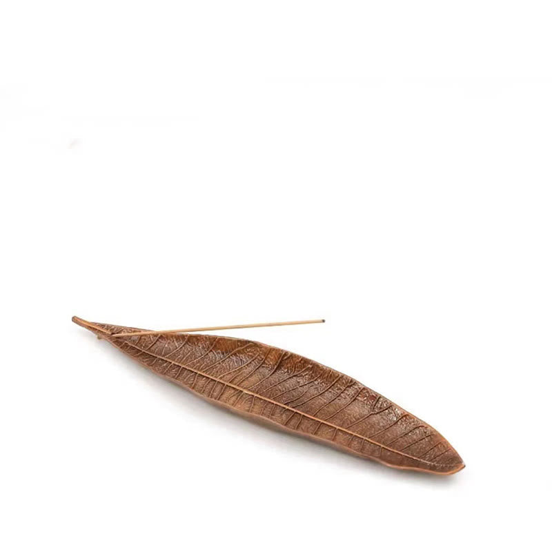 Alloy Oriental Leaf Incense Burner Decoration