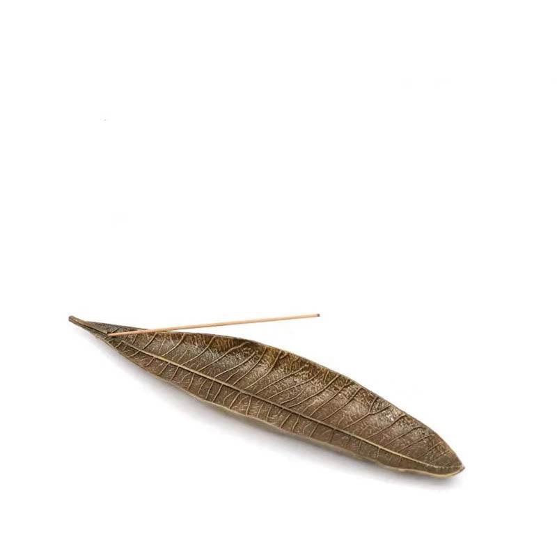 Alloy Oriental Leaf Incense Burner Decoration