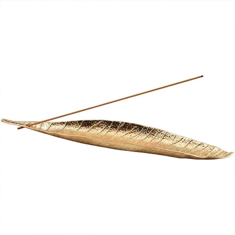 Alloy Oriental Leaf Incense Burner Decoration