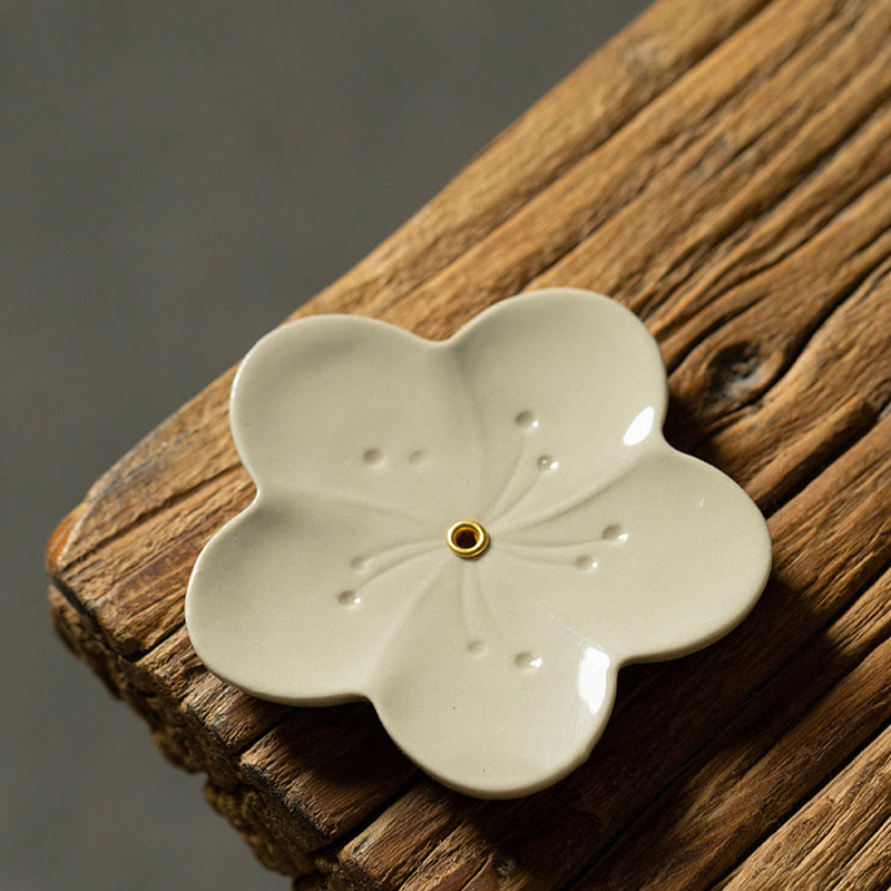Lotus Cherry Blossom Plum Blossom Chrysanthemum Ceramic Incense Burner Decoration