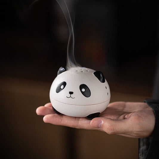 Cute Panda Ceramic Incense Burner Desk Decoration