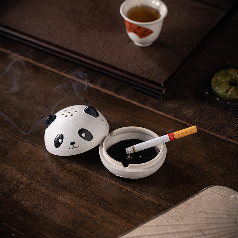 Cute Panda Ceramic Incense Burner Desk Decoration
