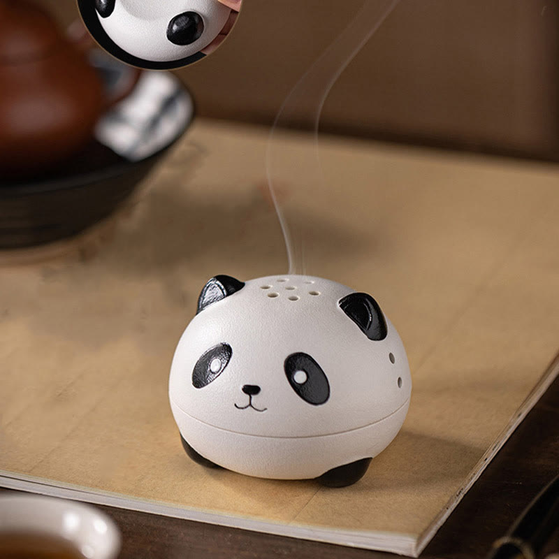 Cute Panda Ceramic Incense Burner Desk Decoration
