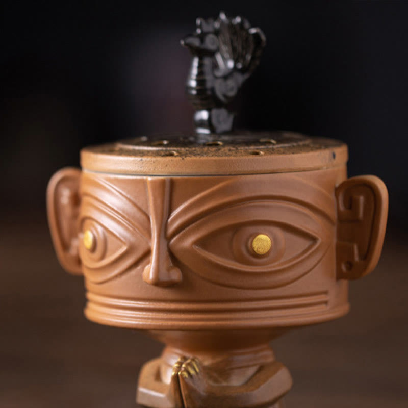Sanxingdui Ceramic Incense Burner Desk Decoration