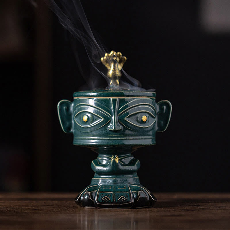 Sanxingdui Ceramic Incense Burner Desk Decoration