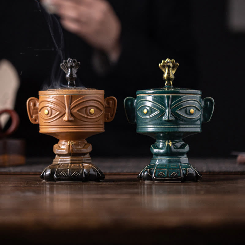Sanxingdui Ceramic Incense Burner Desk Decoration