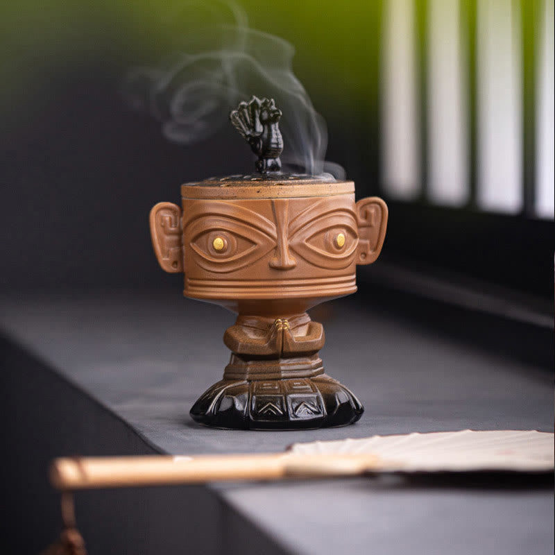 Sanxingdui Ceramic Incense Burner Desk Decoration