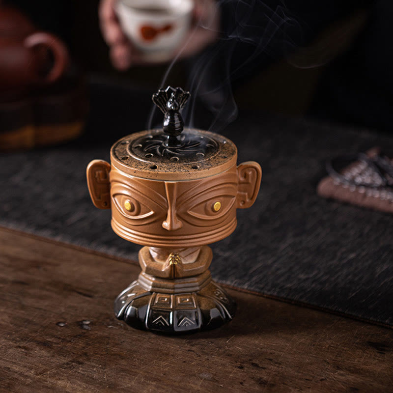 Sanxingdui Ceramic Incense Burner Desk Decoration