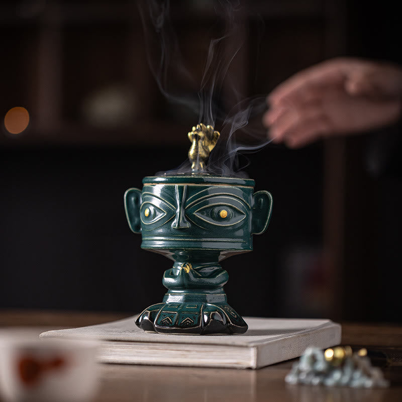 Sanxingdui Ceramic Incense Burner Desk Decoration