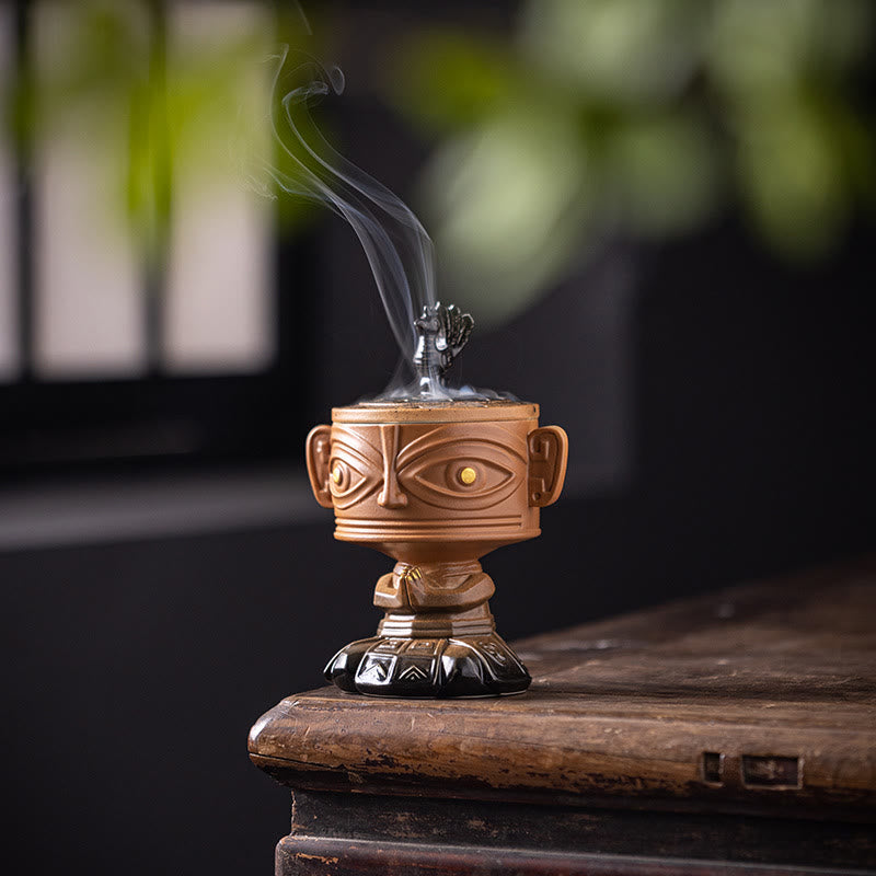 Sanxingdui Ceramic Incense Burner Desk Decoration